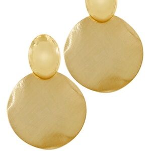 Bold Wavy Disk & Oval Earrings